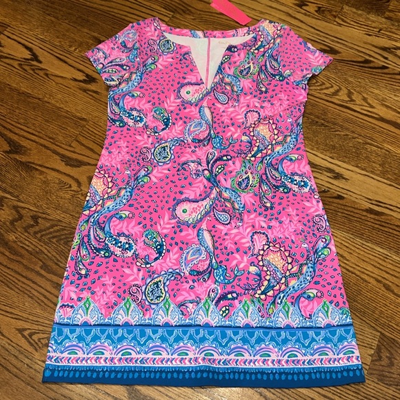 Lilly Pulitzer Sophiletta Dress Plumeria Pink Strut Your Stuff size Large NWT - Picture 2 of 8